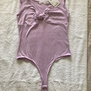 Lavender Bodysuit with Knot Detail
